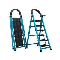 Échelle pliante 6 marches la plus vendue pour salon, échelle à étagères, échelle de jardinage extérieure, échelle d'escalade en acier inoxydable