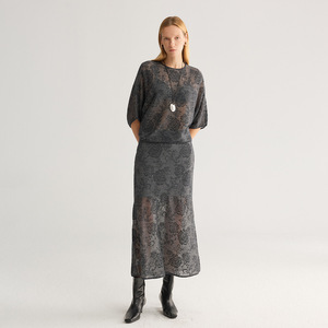 Damen Bestickter Jacquard-Wollstrickpullover Locker Geschnitten Leicht Transparent Überwurf Herbst 2026 - Product Image 4