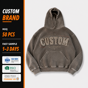 Sweat-shirt streetwear à capuche sans fermeture éclair personnalisé de haute qualité, fabricant de mode en gros - Product Image 1