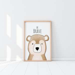 Decorazione moderna della stanza dei bambini del bambino pittura su tela arte cartone animato foresta animale pittura a olio - Product Image 2