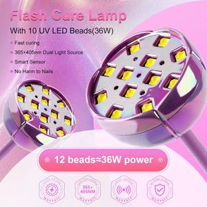Fleur violette Rechargeable Mini <span class=keywords><strong>Sunuv</strong></span> <span class=keywords><strong>lampe</strong></span> de Table à ongles professionnel sans fil Gel lumière sèche-ongles UV <span class=keywords><strong>lampe</strong></span> à LED - Product Image 2