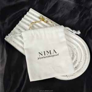 PERFECTUSM Custom Hair Accessories Packaging Cotton <b>Drawstring</b> <b>Bag</b> Logo Printed Eco-Friendly Security for Packing - Product Image 6