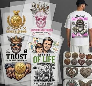 Patchs thermocollants lavables et écologiques pour vêtements, thème Rétro Papa Vif, pour transferts et sérigraphie, Boutique, Fête des Pères - Product Image 2