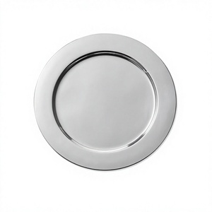 Assiette de présentation en acier inoxydable de qualité supérieure, design moderne, forme ronde, par Home Arts - Product Image 1