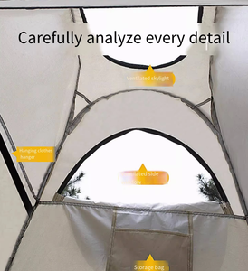 Tente de Douche et Toilettes Instantanée Pop-Up Moderne Étanche avec Fenêtre Kaki 1.2x1.2x1.9M Quatre Saisons pour Camping – Prix Abordable - Product Image 5