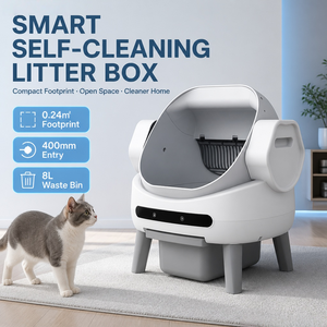 Lettiera Automatica <span class=keywords><strong>per</strong></span> <span class=keywords><strong>Gatti</strong></span> con Pulizia Automatica, Controllo tramite APP, Monitoraggio del Peso, Ultra Silenziosa, Adatta <span class=keywords><strong>per</strong></span> <span class=keywords><strong>Gatti</strong></span> di Taglia Media e Gattini - Product Image 1