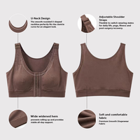 Soutien-gorge post-chirurgical à triple crochets avant, soutien-gorge de compression amincissant, bretelles réglables, soutien-gorge post-opératoire sans armatures pour la récupération