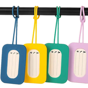 Targhetta per bagagli in Silicone colorato personalizzato porta etichette morbide per valigie con etichetta di indirizzo della carta d'identità alla moda etichetta per il bagaglio - Product Image 1