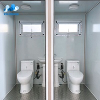 Conteneur mobile de toilettes pré-adhésif, personnalisé, de différentes tailles, bon marché, vente en gros