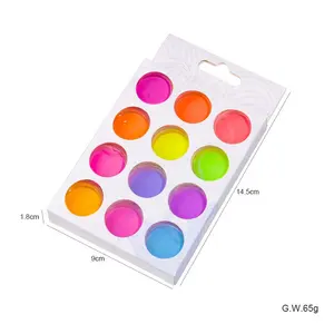 12 efeito gradiente de cores define hot nail art pigmento colorido glitter pó fluorescente neon em pó espelho mágico pó poeira