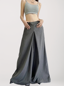 Moda personalizzata nuova comoda maglia Casual in cotone e <span class=keywords><strong>lino</strong></span> <span class=keywords><strong>grigio</strong></span> con cerniera laterale da donna di grandi dimensioni - Product Image 2