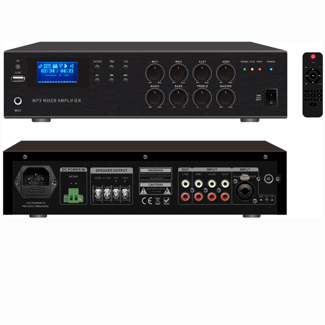 FYB Desktop Amplifier with Remote Control bluetooth Mixer Amplifier PA System DC24V Professional Power Amplifier