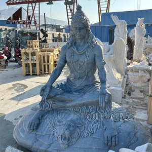 QUYANG extérieur indien religieux pierre naturelle sculpture dieu hindou marbre seigneur Shiva Statue dieu de la <span class=keywords><strong>destruction</strong></span> - Product Image 2