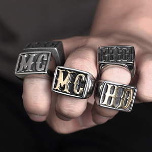 새로운 디자인 힙합 로즈골드 도금 스테인리스 스틸 청키 MC 링 남성용 웨딩 약혼 파티 선물 - Product Image 2