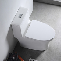 Toilette moderne en céramique à double chasse d'eau Structure monobloc allongée avec siphon en P pour hôtels