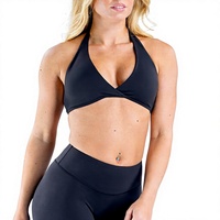 Soutien-gorge de yoga Yiyi européen et américain sexy à col en V, sans couture au dos, maintien moyen, coussinets amovibles, pour la course et le fitness féminin