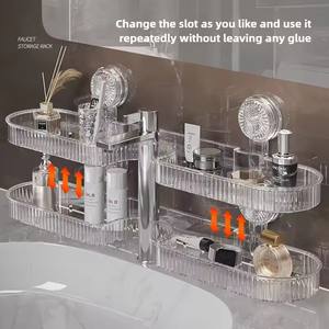 Étagère de salle de bain murale à ventouse, support de douche au-dessus du robinet, panier de rangement pour shampoing sans perçage, organisateur de salle de bain - Product Image 3