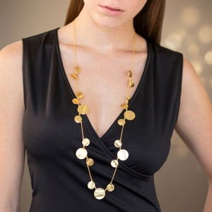 Handmade Gold-Plated Brass <b>Statement</b> Link Chain <b>Necklace</b>-30-inch Classic Religious Women's for Wedding or Party Gifts - Product Image 3