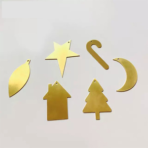 Brass Christmas Ornaments <b>Star</b> Moon House <b>Tree</b> Shape Hanging Decor Gold Color Home Decoration - Product Image 1