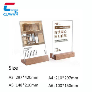 Expositor de Menú A6 de Acrílico con Impresión Personalizada, con Cubiertas de Código <span class=keywords><strong>QR</strong></span> Únicas, Expositor de Menú RFID - Product Image 3