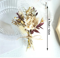 Mini fleurs séchées écologiques 2026 de 12 cm, longue durée, duveteuses, pour bricolage, roses et herbe de la pampa naturelles, cadeau de mariage