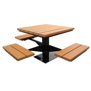 Outdoor Furniture Wood <b>Picnic</b> <b>Table</b> and Chairs Set Street 1 <b>Table</b> and 3 or 4 <b>Benches</b> Set GA-BEN-117t Recycled P - Product Image 1
