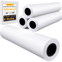 Rollo de Papel Periódico para Ploter CAD, Recubierto por una Cara, Blanco, de 80g, para Dibujo de Planos de Ingeniería