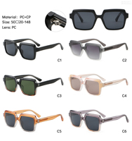 Lunettes de soleil de marque célèbre de haute qualité, grande monture carrée noire, surdimensionnées, unisexes, vente promotionnelle pour hommes