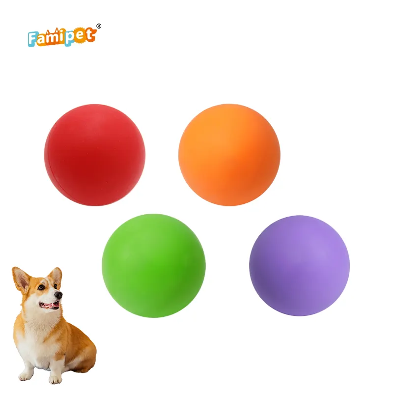 Famipet Custom Logo Tough Tpr Chew Dog Toy Rubber Pet Interactive Ball Chew Toy for Aggressive Chewers