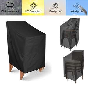 <b>Black</b> Protective Outdoor BBQ Grill <b>Chair</b> Furniture <b>Cover</b> Made of Oxford Cloth for Sofa Use - Product Image 6