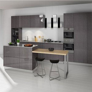 CBMmart High End <strong>Dark</strong> Grey Kitchen Cabinet Modern Designs Manufacturing Homes Melamine Kitchen Cabinet - Product Image 5