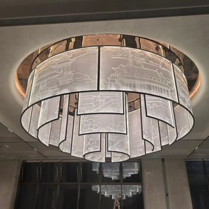 Lámparas de araña personalizadas de acrílico y vidrio para salones de banquetes, luces de techo a medida para el vestíbulo de un hotel - Product Image 2