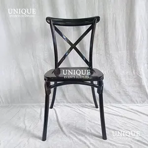 Дешевые пластиковые винтажные свадебные стулья с перекрестной спинкой с деревянным узором классические деревенские стулья для банкета на открытом воздухе садовые стулья