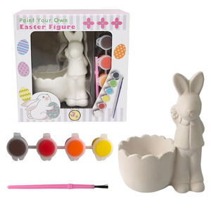 Elsas pâques lapin fleur Pot peinture <span class=keywords><strong>plâtre</strong></span> <span class=keywords><strong>dessin</strong></span> jouets kit de coloriage pour enfants bricolage peinture acrylique couleur - Product Image 2
