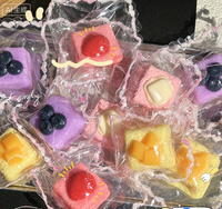 Realistiche Mini Vierkante Fruitpudding Knijp Speelgoedjes, Nieuwe TPR Fruit Fidget Speelgoedjes voor Alle Leeftijden