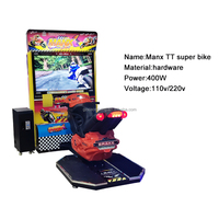 Machine de jeu vidéo d'arcade de course de supermotos MANX TT, simulateur de moto 1/2, 1 joueur, personnalisable, 220V, à monnayeur