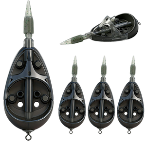Cage à appâts de style européen en forme de bateau avec fond lesté, mangeoire à appâts pour la pêche au fond, distributeur d'appâts anti-affondement - Product Image 1