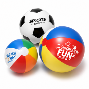 Pelota de Playa Inflable de PVC Personalizada con Logotipo, Juguete Promocional para Fiestas y Entretenimiento en Vacaciones - Product Image 1