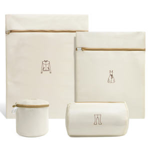 4 पीसी भारी शुल्क कढ़ाई जाल बैग जिपर कपड़े धोने की लंदरी धोने वाली ब्रा सुरक्षा थोक नाजुक वॉशिंग बैग - Product Image 1