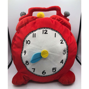 1493 Bán Buôn ODM OEM Phim Hoạt Hình Màu Đỏ Sang Trọng Đồng Hồ Báo Thức Gối Tùy Chỉnh Cpsia Cpc Di Chuyển Tay Đồ Chơi Thú Nhồi Bông Động Vật Sang Trọng Đồng Hồ Báo Thức - Product Image 3