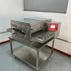 Peralatan restoran pizza 20 "oven pemanggang konveyor elektrik komersial dengan jaring