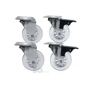 Light Duty Small Furniture Caster 2 Zoll Messing Kugel räder 40Mm 50Mm 75mm PA transparent PU Swivel Caster für Möbel