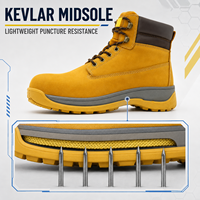 Bottes de sécurité à embout d'acier EN ISO 20345 S1P, mi-hautes, résistantes à la perforation, en cuir nubuck, pour le travail industriel en usine