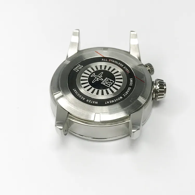 Cassa dell'orologio delle parti dell'orologio delle casse degli orologi di metallurgia delle polveri di lavorazione di cnc su ordinazione di lusso dell'acciaio inossidabile