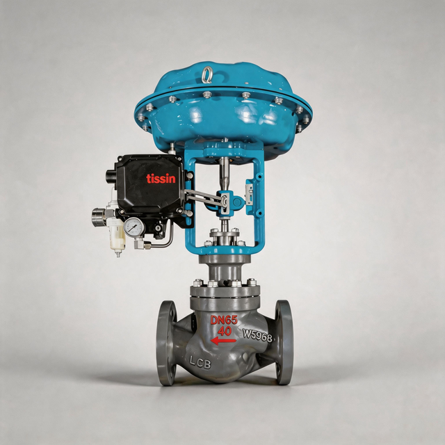 High Industrial Komoto Pneumatic Control Valve with Masoneilan Smart Proportional Positioner for Gas Pressure Control 2-Way