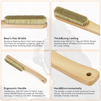 Brosse en poils de sanglier pour escalade, nettoyage de blocs d'escalade et de hangboard