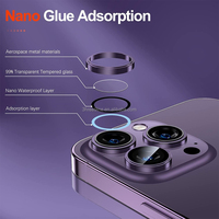 Protection d'écran en verre trempé 3D de qualité supérieure avec paillettes de diamant 9H pour l'objectif de la caméra arrière du téléphone iPhone 16Pro