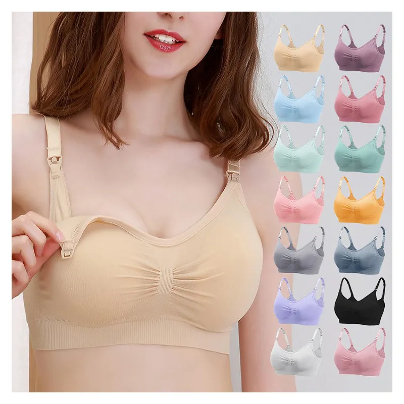 Reggiseni da donna in gravidanza traspiranti reggiseni per l'allattamento al seno all'ingrosso comodi e di marca plus size reggiseni per l'allattamento al seno in cotone