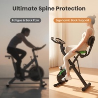 Vélo d'exercice pliable avec dossier inclinable et siège ergonomique pour entraînement en salle de sport et soins corporels