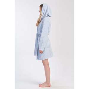 Robe longue à capuche pour femme avec taille élastique, logo personnalisé, imprimé floral, respirante, thermique, caractéristiques de luxe pour la maison en hiver - Product Image 3